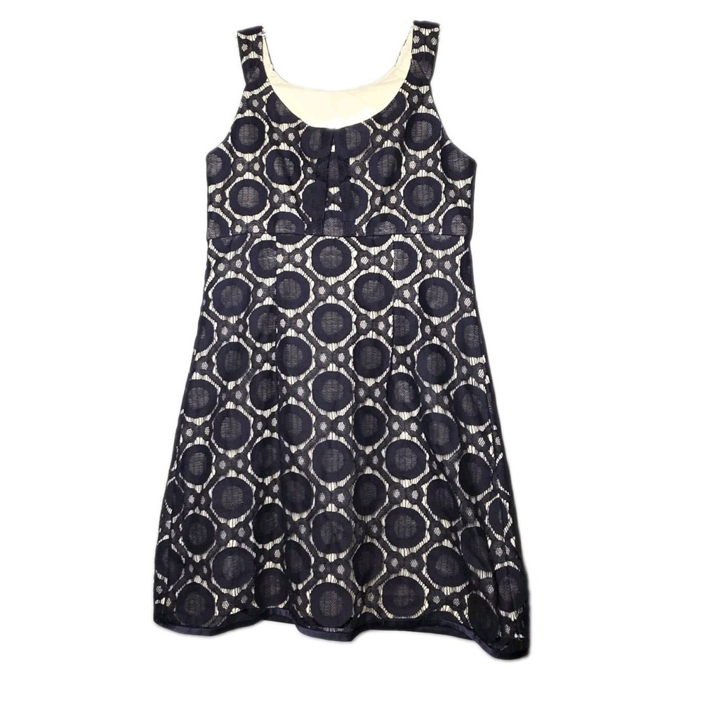 Phoebe Couture Womens Dress Size 8 Navy Blue Lace Overlay